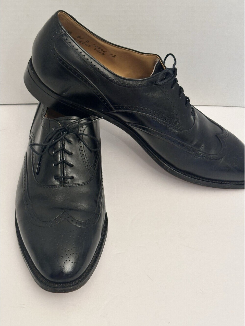 JOHNSTON & MURPHY CROWN ARISTOCRAFTSZ 10.5D MADE IN USA BLACK